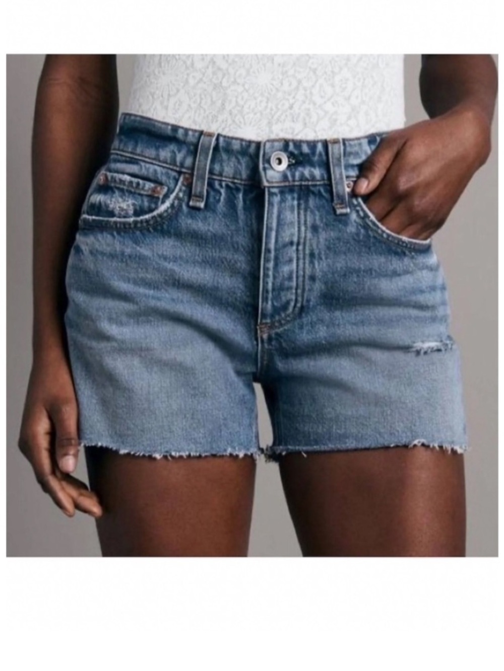 Rag‎ & Bone Women’s Sz 32 Dre Low Rise Raw Hem Cut Off Shorts Norwalk Distressed